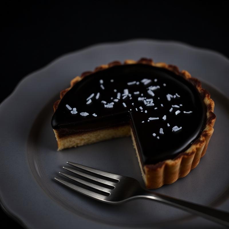 Belgian chocolate tart with sea salt