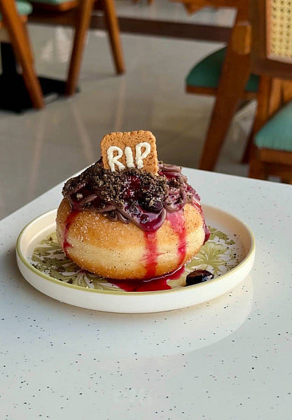 Berry Burried Bomboloni at Kami Hyderabad
